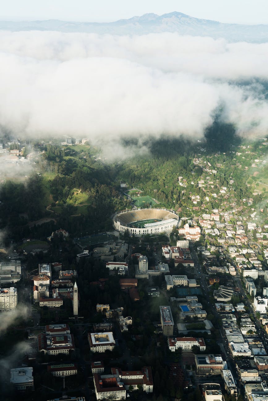 aerial view of berkely city buildings